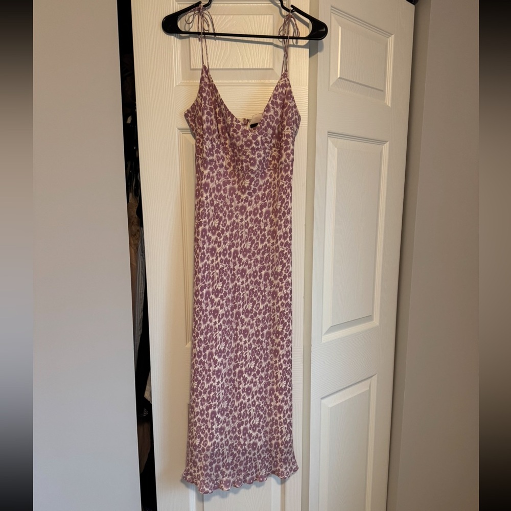 J Crew white and purple floral dress